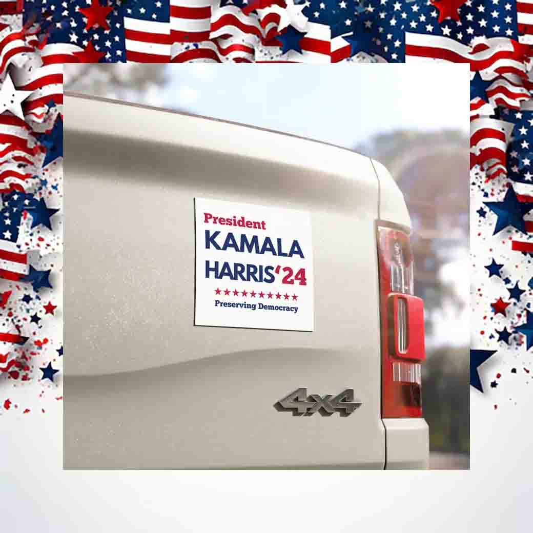 President Kamala Harris 2024 Preserving Democracy Car Magnet