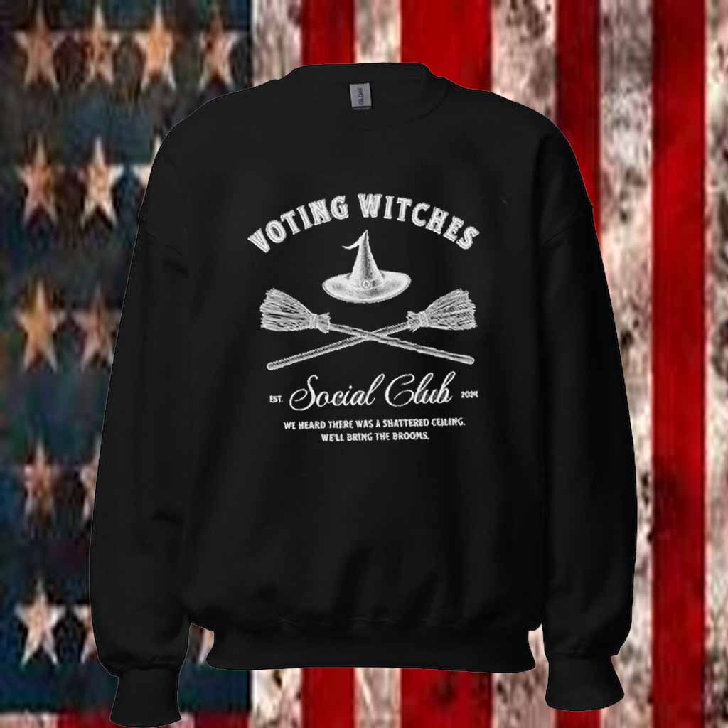 Voting Witches Social Club Harris Walz, We Head There Was A Shattered Cling We'll Brinh The Brooms Shirt