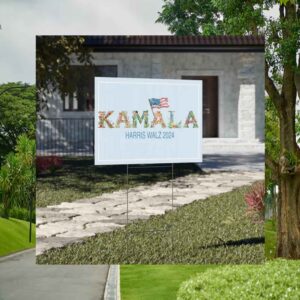 Harris Walz Floral Yard Sign