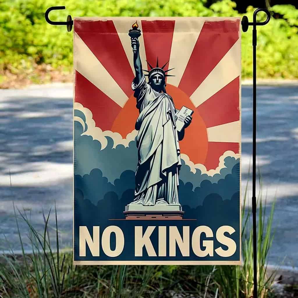 No Kings In America Garden Flag, Anti Trump Fascism Fascist MAGA Republican