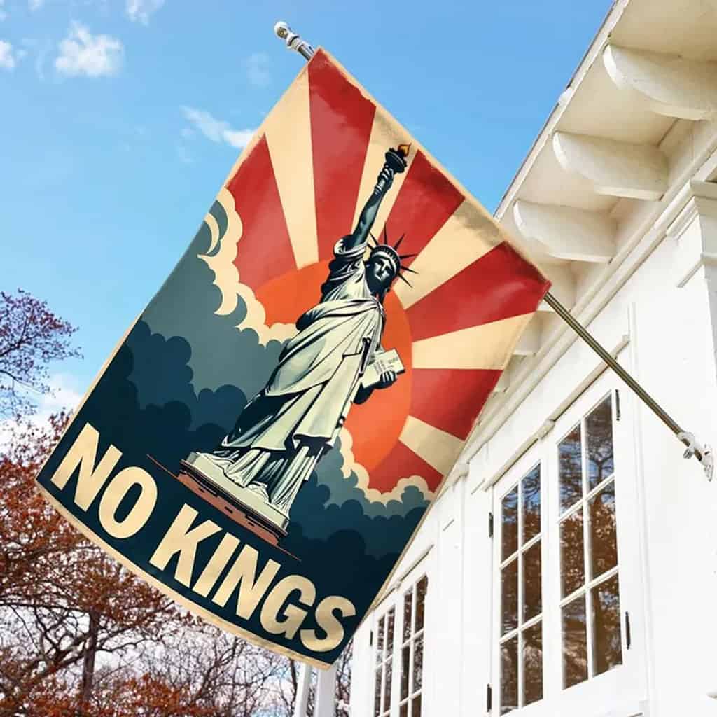No Kings In America Garden Flag, Anti Trump Fascism Fascist MAGA Republican
