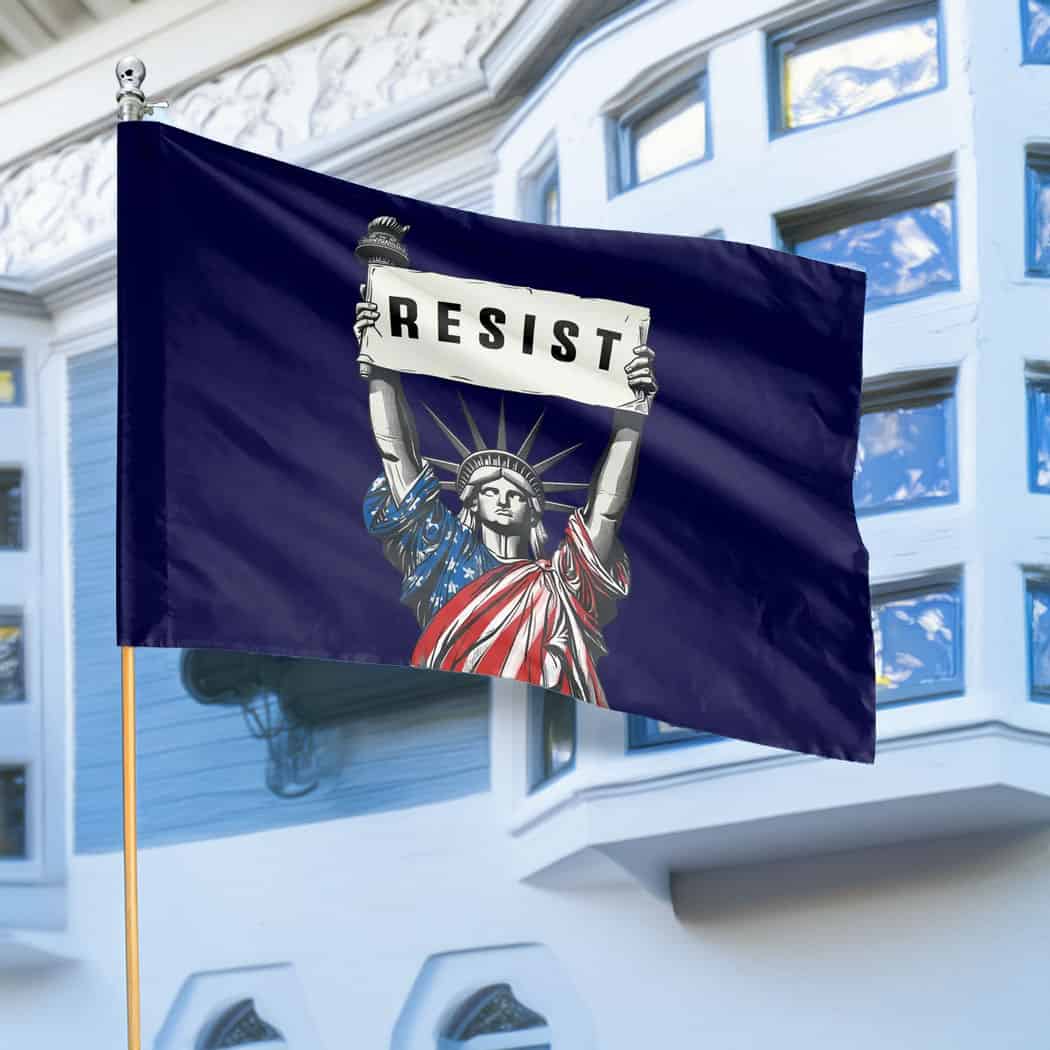 RESIST Flag, Anti Trump Fascist Fascism Persist Insist Repeat