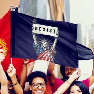 RESIST Flag, Anti Trump Fascist Fascism Persist Insist Repeat