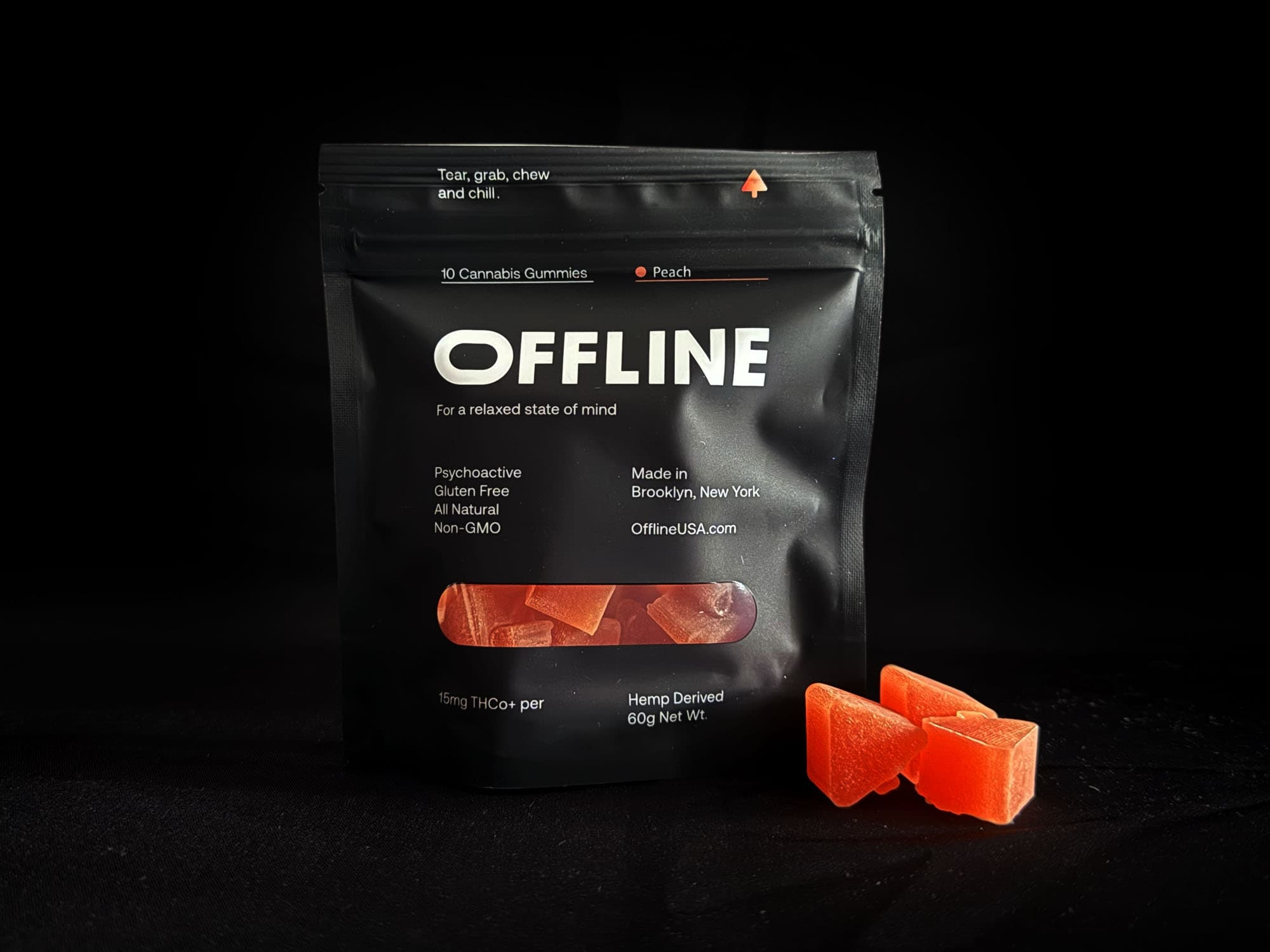 Offline-THC-gummy-15mg-peach
