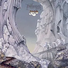 Album cover of Yes's Relayer, with a fantasy landscape by Roger Dean.