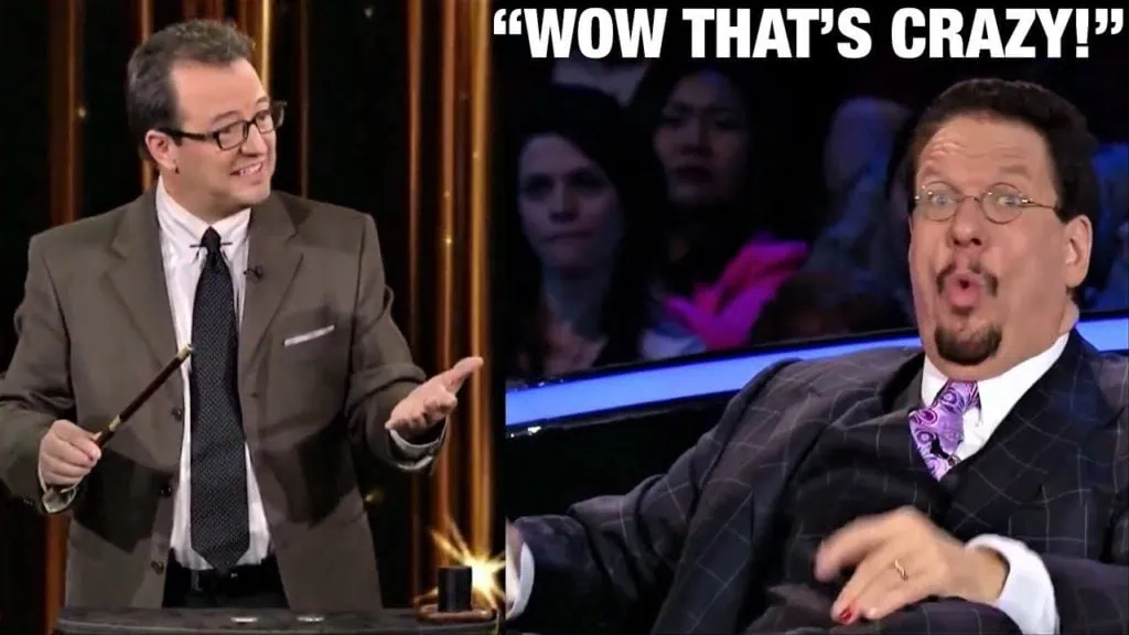 Penn Jillette amazed at a trick