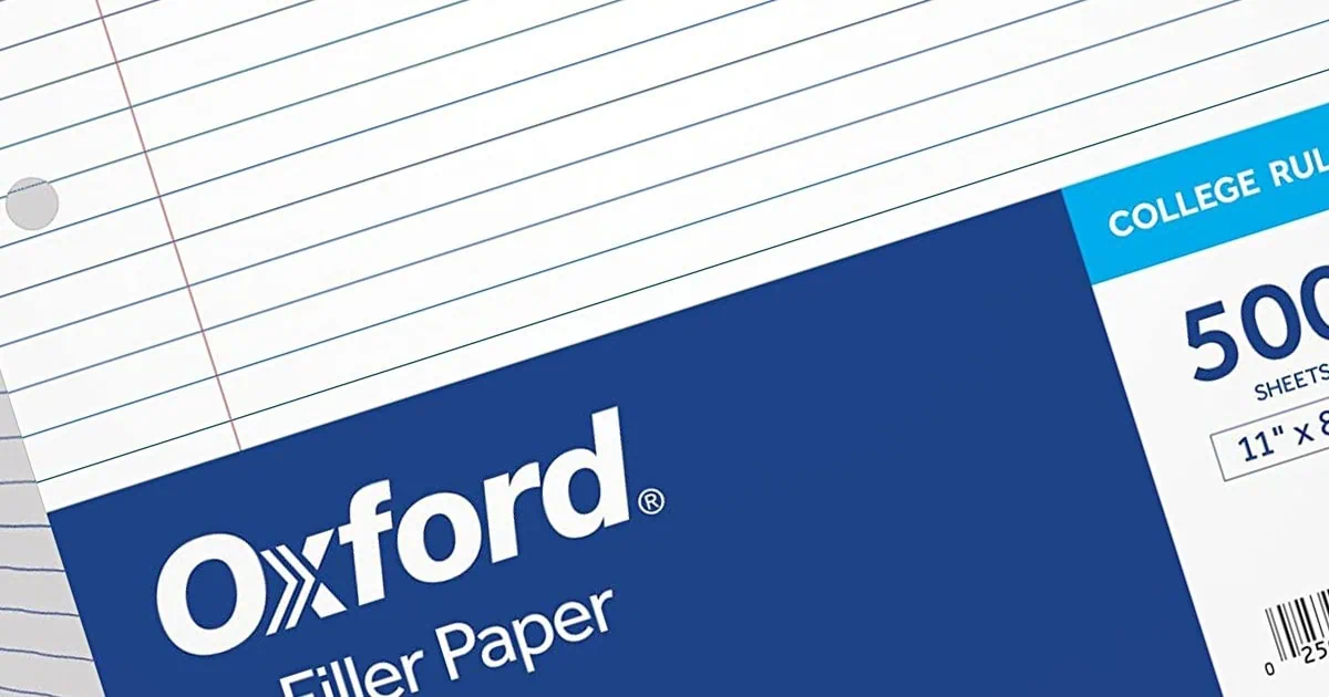 College ruled paper