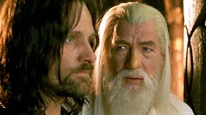 Sir Ian McKellen and Viggo Mortenson and Gandalf and Aragorn