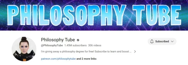 YouTube banner for Philosophy Tube