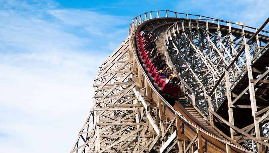A rollercoaster at Cedar Point in Sandusky, Ohio.