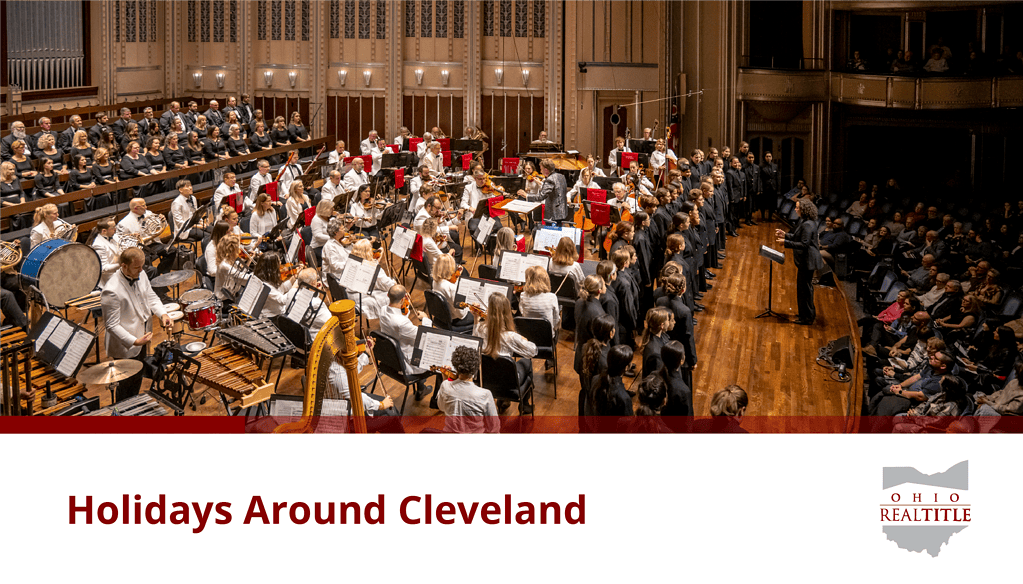 pops orchestra playing above Cleveland Holiday Activities