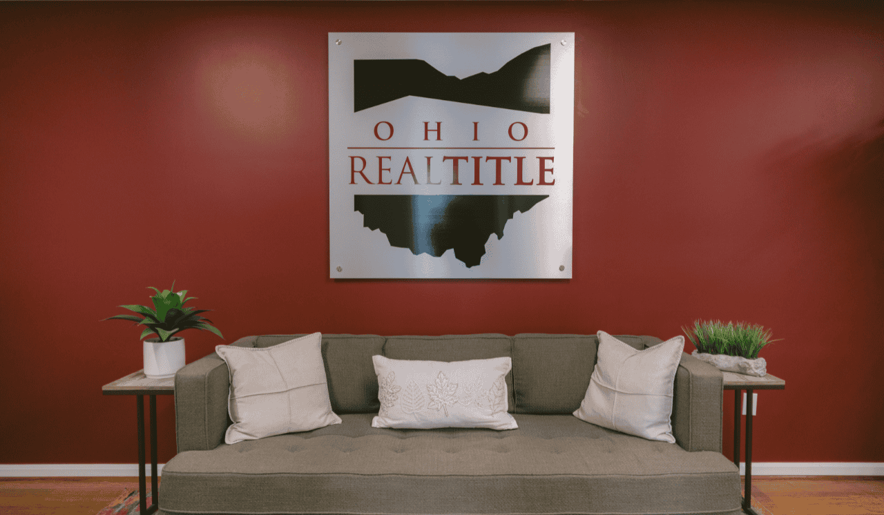 ohio real title sign on red wall