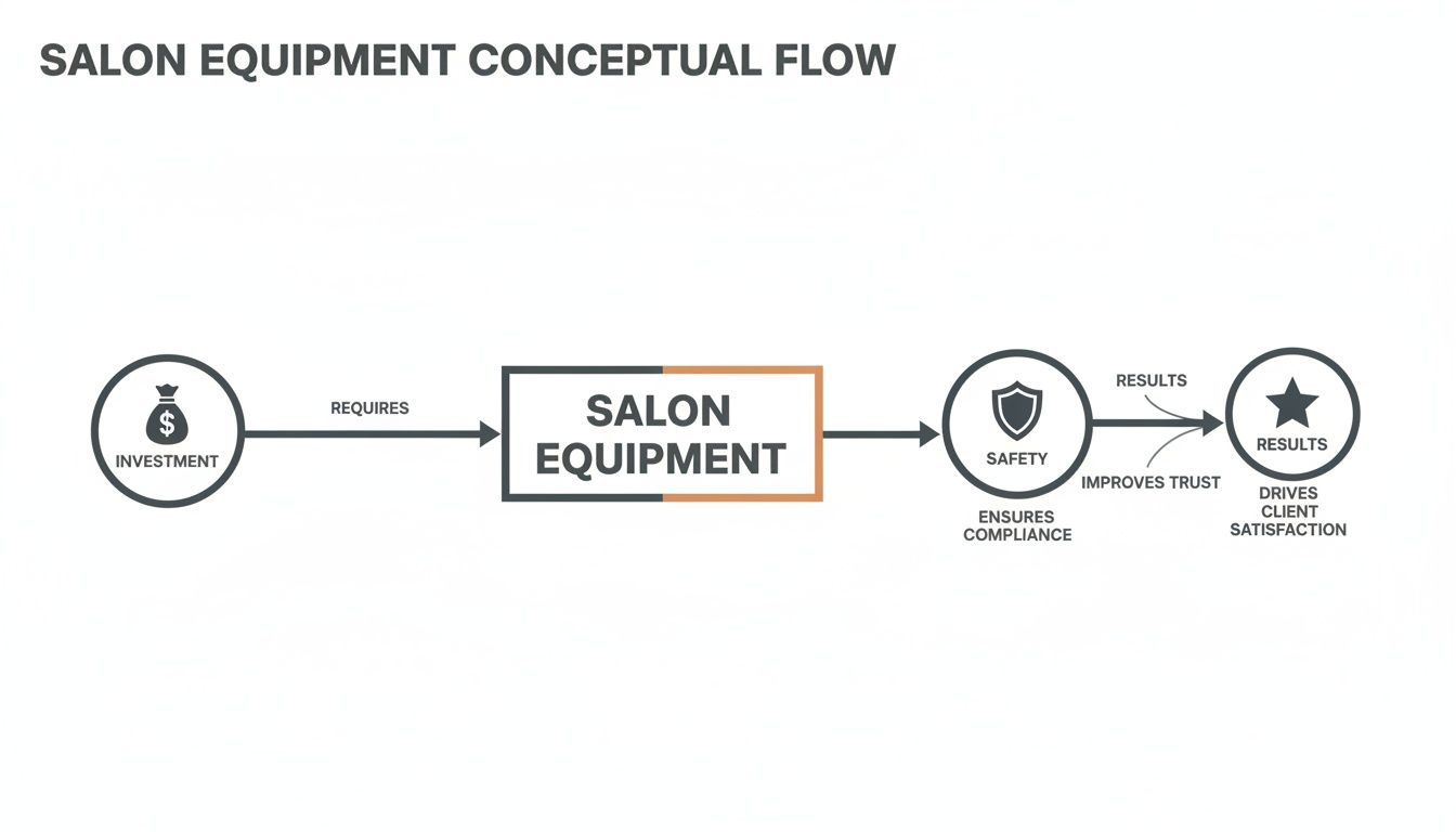 Modern salon equipment for beauty salons, enhancing client satisfaction and operational efficiency.