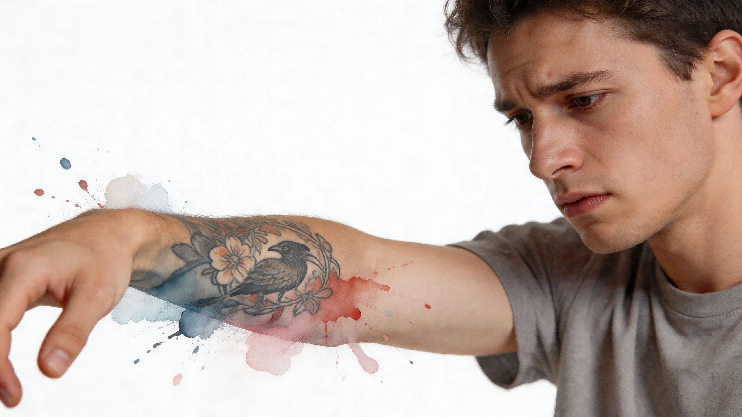 Man receiving tattoo removal treatment using Pico Laser technology on his arm.