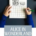 Alice in wonderland free printables pinterest pin.