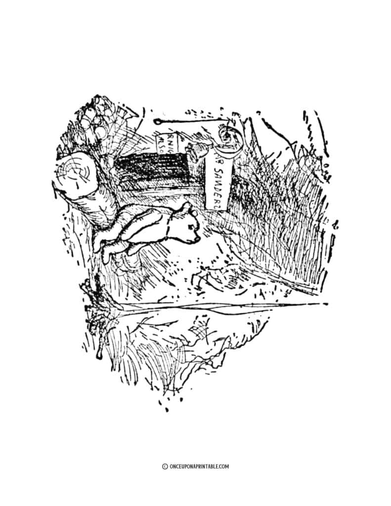 Original Illustrations by E. H. Shepard, classic Winnie the Pooh and Christopher Robin.