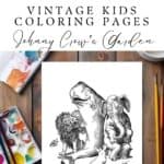 Johnny Crow's Garden coloring pages with coloring pencils and crayons.