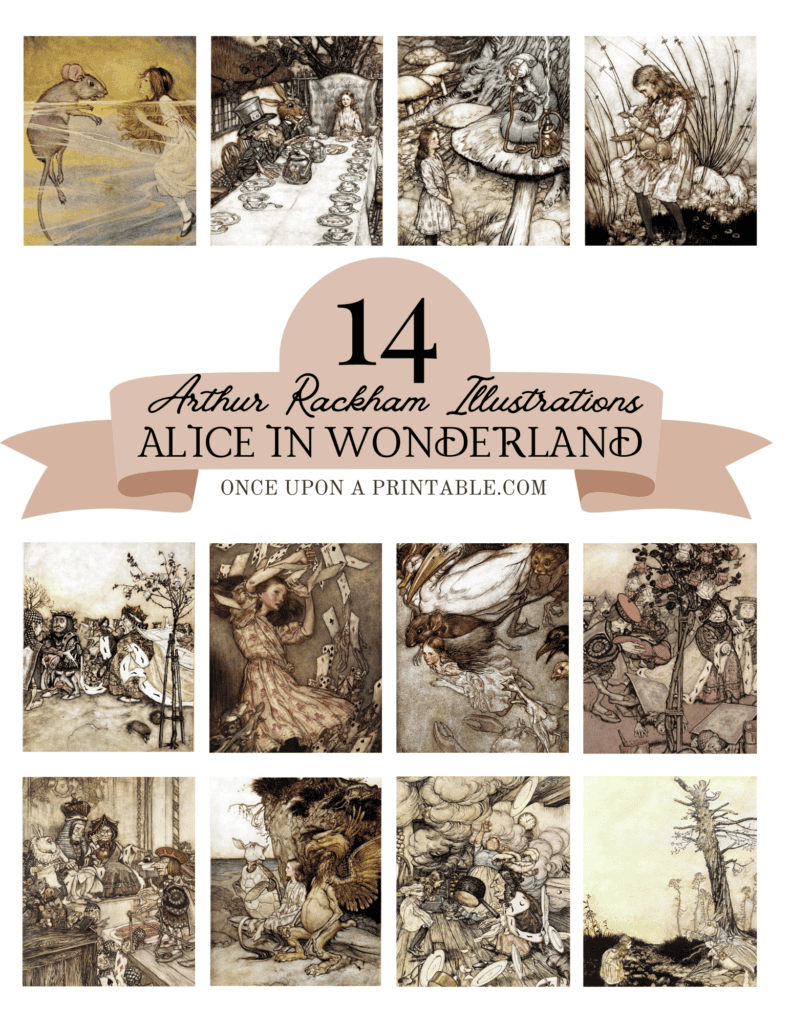 Alice in Wonderland illustrations by Arthur Rackham.