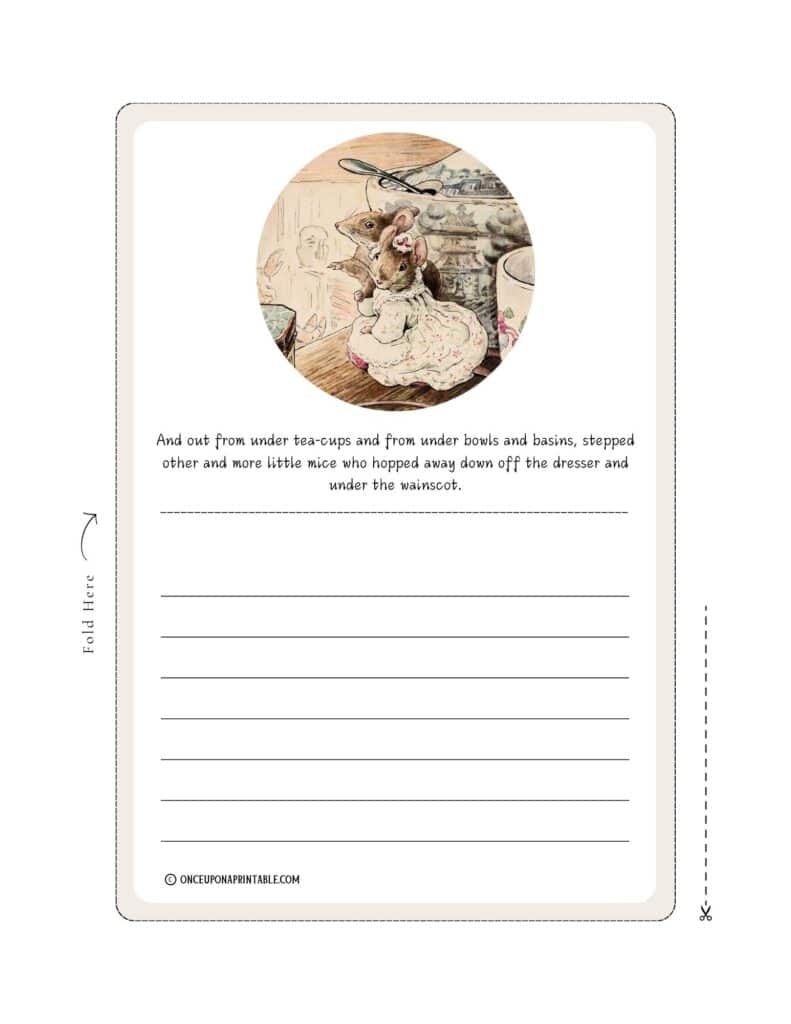 Stationary featuring the original illustrations of Beatrix Potter's "The tailor of Gloucester".