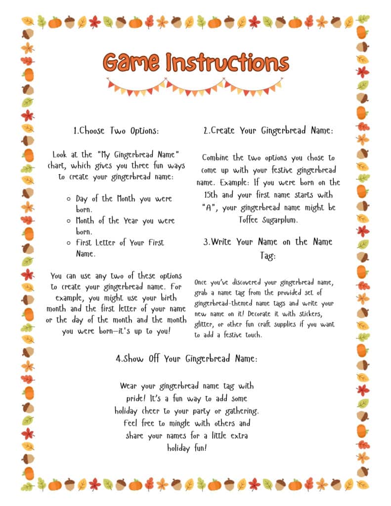 What's your turkey name? game printables with fun bright turkey graphics.