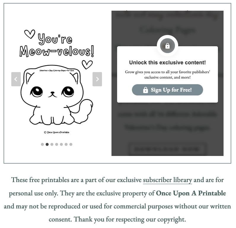 screenshot of a printable block with a kitten picture in it,.