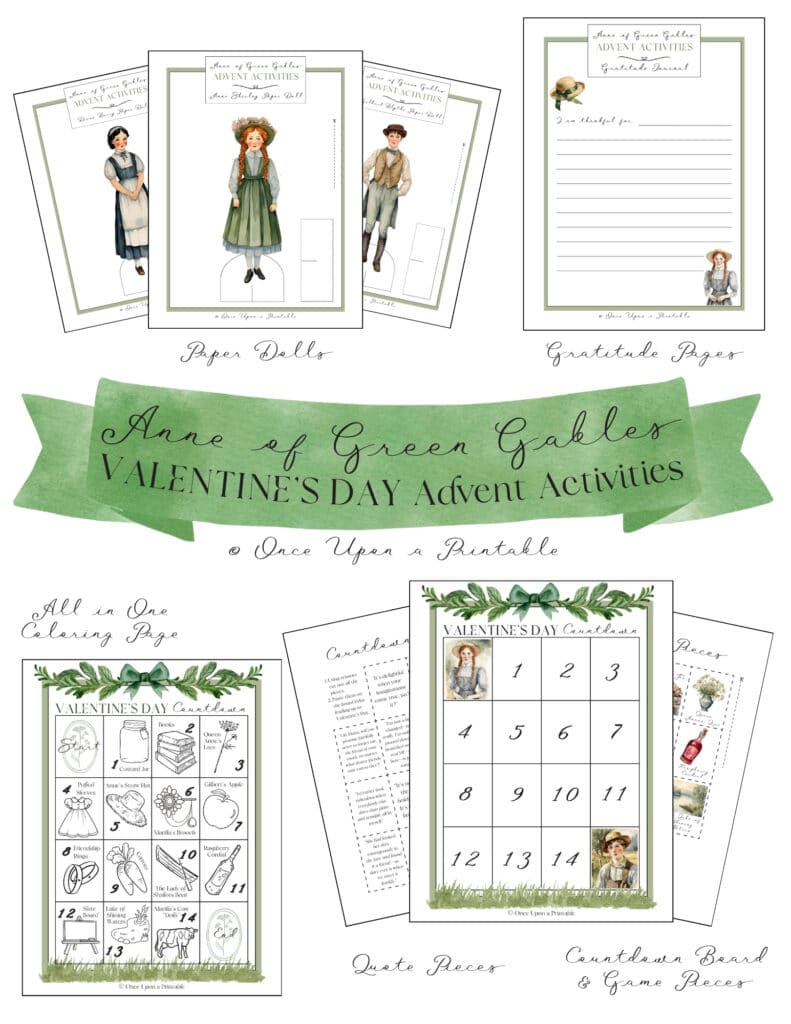 Anne of Green gables valentine's advent cover page.