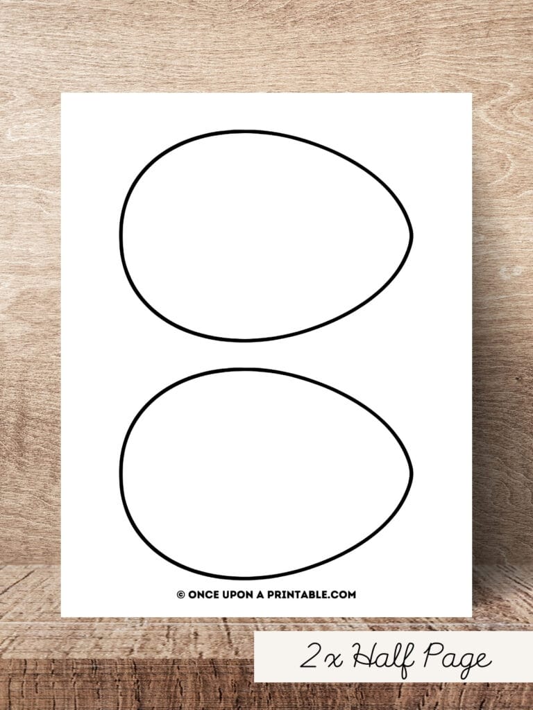 Two half page easter egg templates on a page.