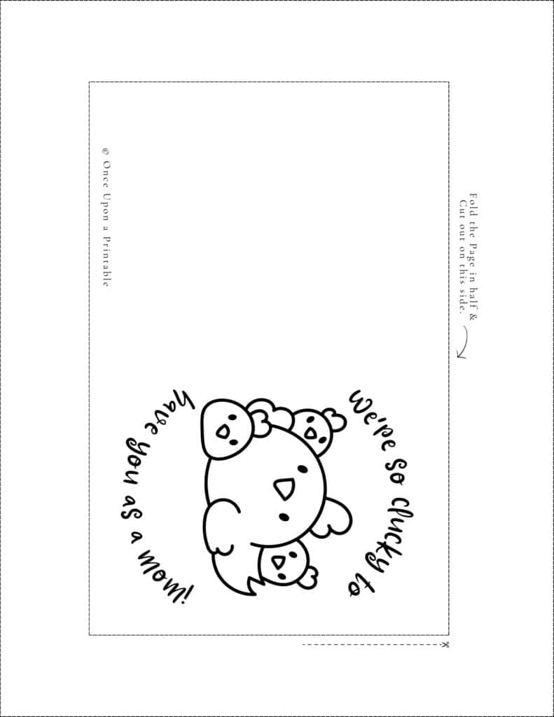 Mother's day "hen" coloring card.
