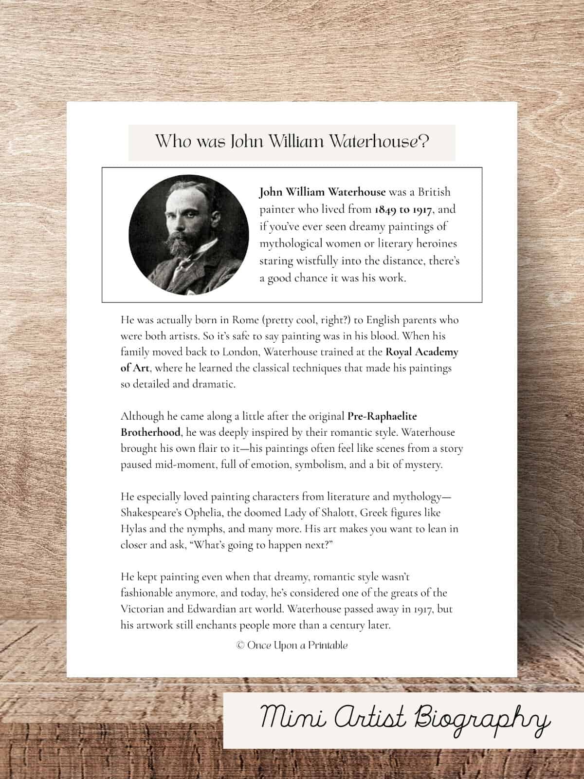 John William Waterhouse Mini Biography.