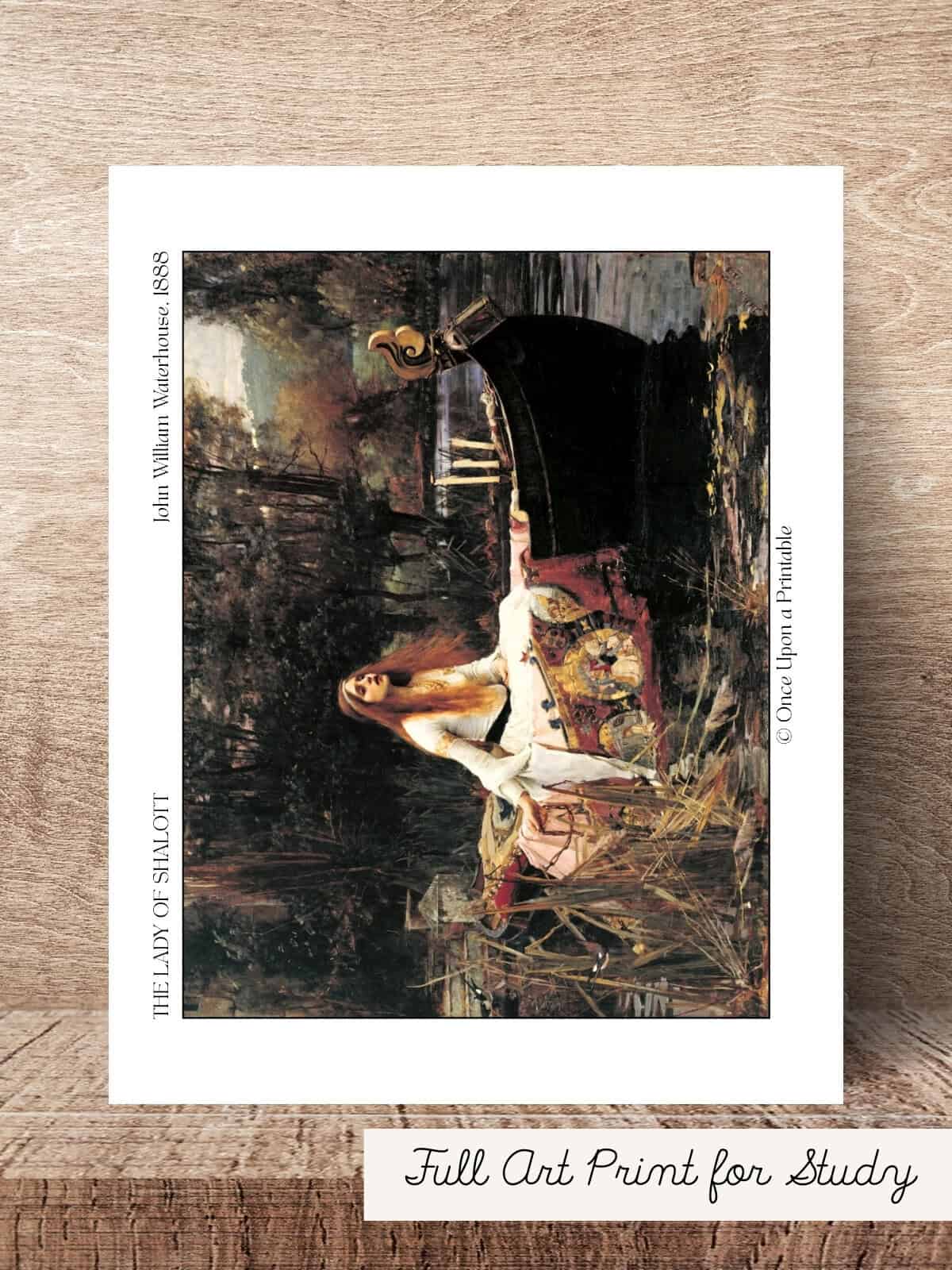 The Lady of Shalott Full Art Print for Study.
