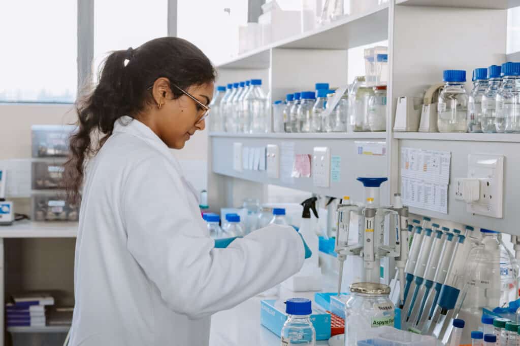 Person working in lab - Interior photo of OneBio lab