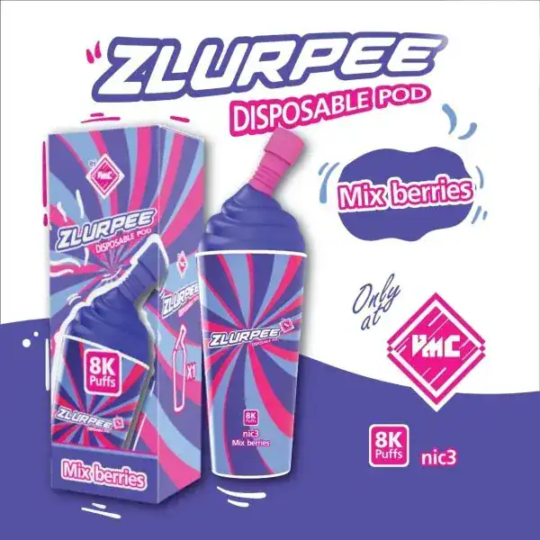 VMC 8000 Puff กลิ่นมิกซ์เบอร์รี่ รวมความหวานอมเปรี้ยวของเบอร์รี่หลายชนิด กลิ่นสดชื่น สูบแล้วไม่เบื่อ รีบคลิกเลย!