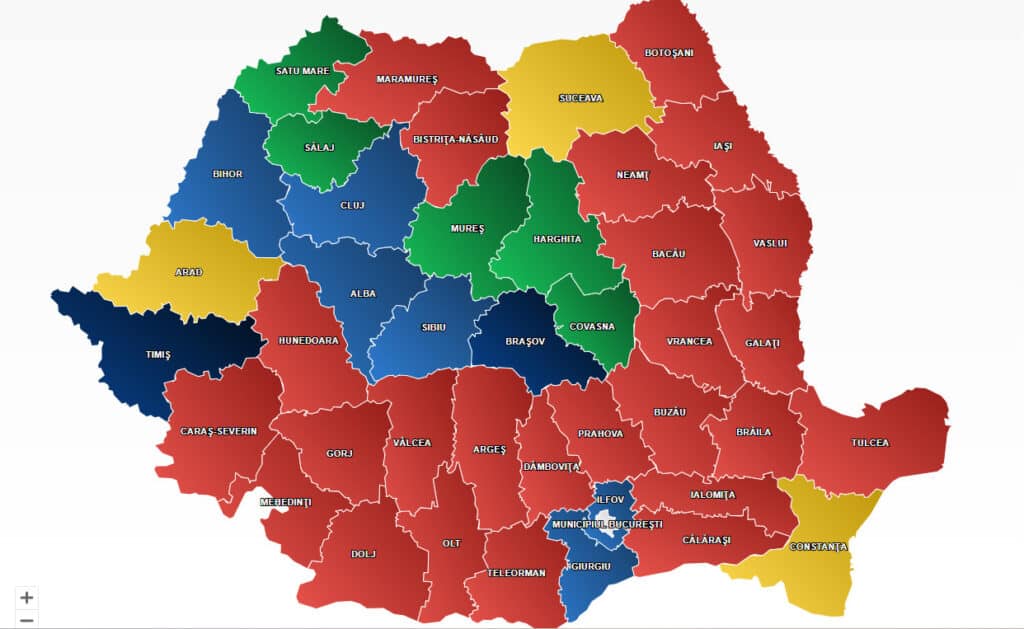 harta romania alegeri parlamentare