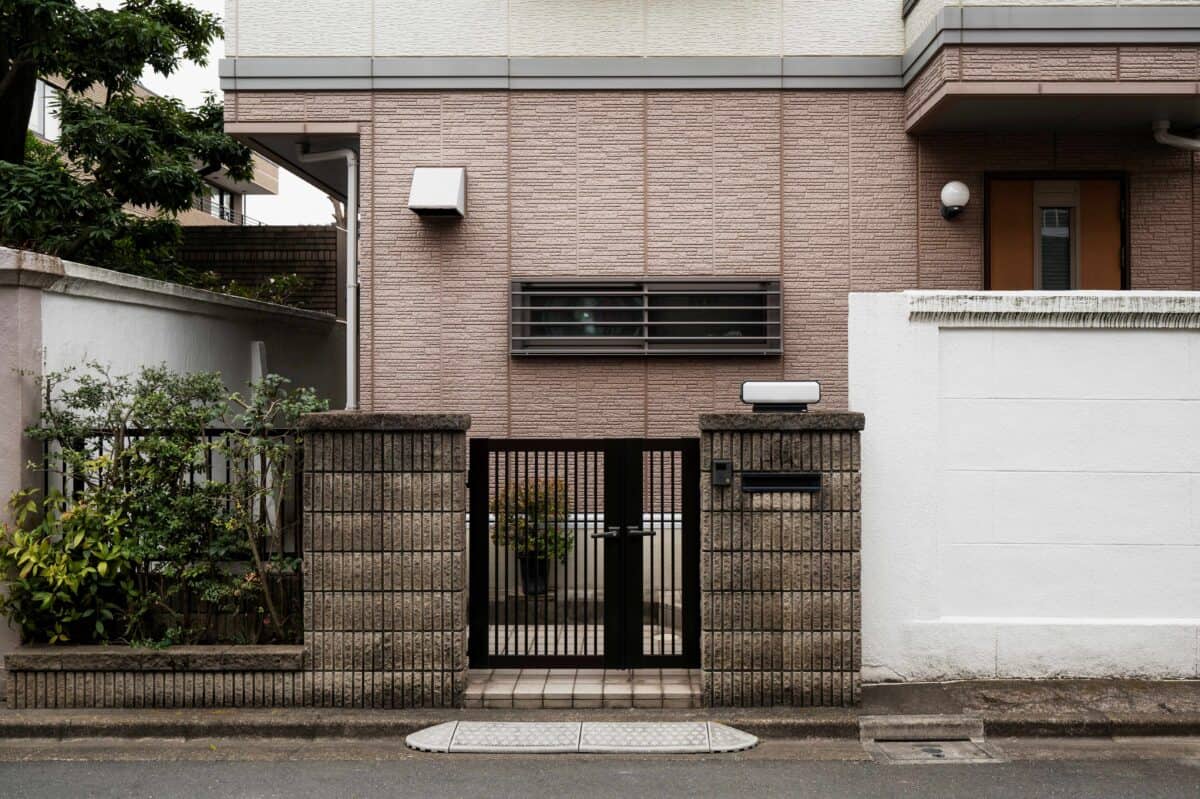 japanese culture house entrance with fence