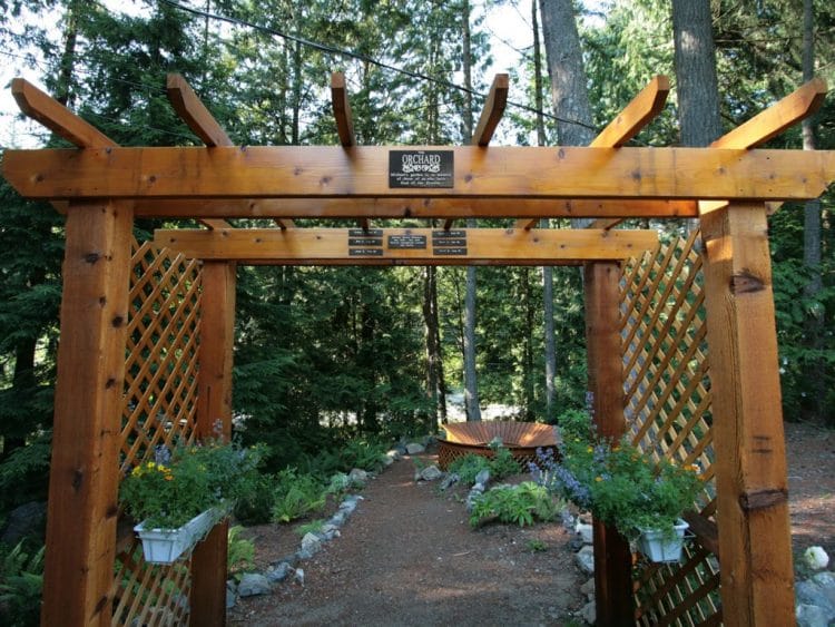 The entrance to Michael’s Garden at Orchard Recovery