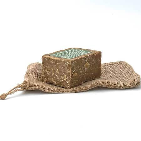 Geschenkset: Alepposeife im Jutesäckchen, 50% Olivenöl/50% Lorbeeröl, 8 Jahre gereift, Rarität!