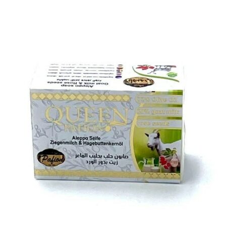 Alepposeife Premium aus kaltgepresstem Olivenöl (1.Pressung) - 28% Ziegenmilch sowie Hagebuttenkernöl , (Herstellung aus Kaltpressverfahren)(3,93€/100g)