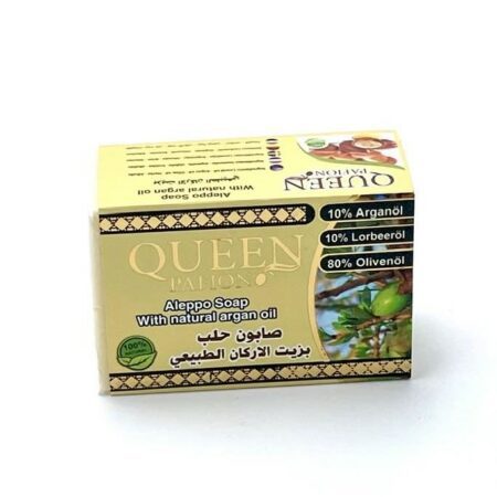 Alepposeife Premium aus kaltgepresstem Olivenöl (1.Pressung) mit 10% Lorbeeröl und 10% Arganöl, (Hergestellt im Kaltpressverfahren)(3,93€/100g)