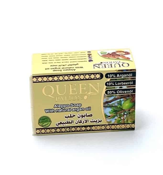 Alepposeife Premium aus kaltgepresstem Olivenöl (1.Pressung) mit 10% Lorbeeröl und 10% Arganöl, (Hergestellt im Kaltpressverfahren)(3,93€/100g)