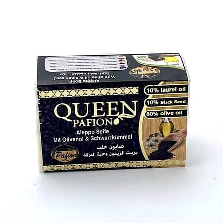 Alepposeife Premium aus kaltgepresstem Olivenöl (1.Pressung) und 10% Schwarzkümmelöl, (Hergestellt im Kaltpressverfahren)(3,93€/100g)