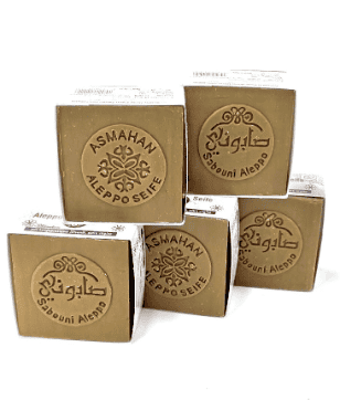 Lagerräumung -25%: 5 x Alepposeife "Grüne Seife" mit 10% Lorbeeröl, 825g (2,82€/100g)