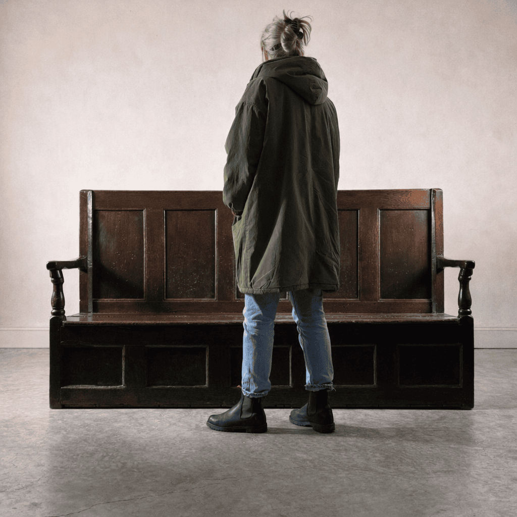 18th century English settle antique bench