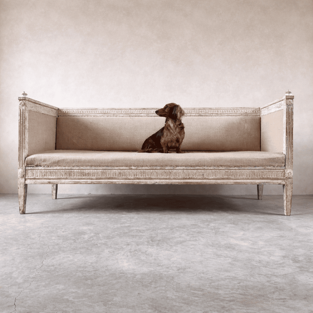 Gustavian bench settle Scandinavian seating