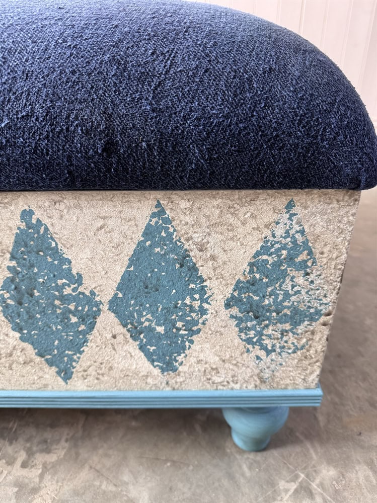 Blue Diamonds Bespoke Ottoman - Image 7