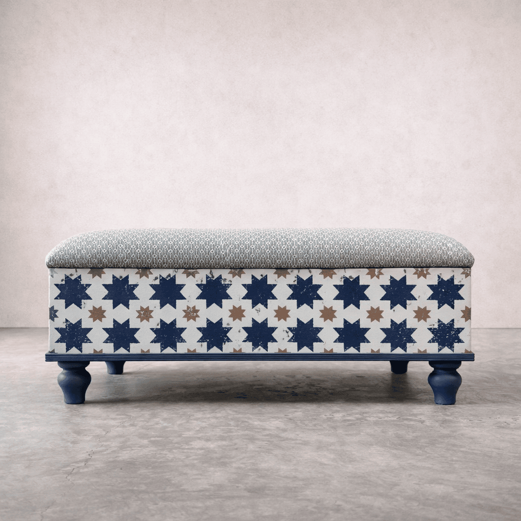 Blue Stars Ottoman – Upholstered Seating