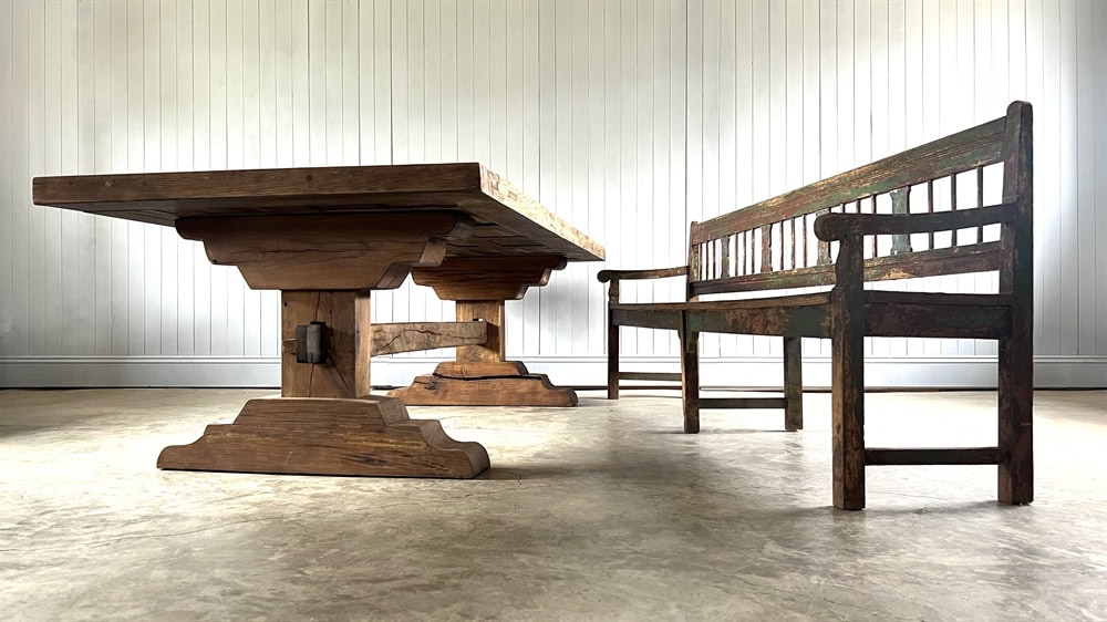 Oak and Elm Dining Table - Image 9