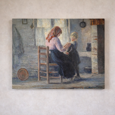 Mother Dressing Daughter Painting