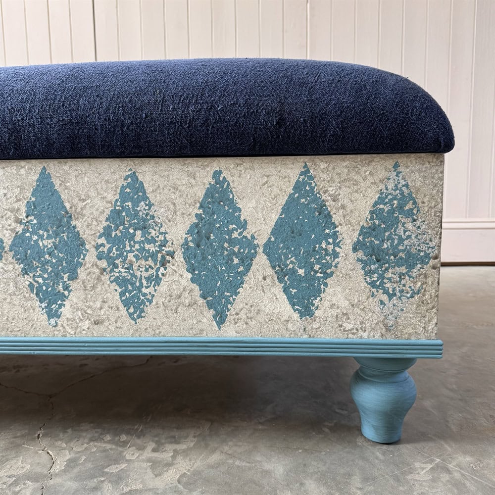 Blue Diamonds Bespoke Ottoman - Image 2