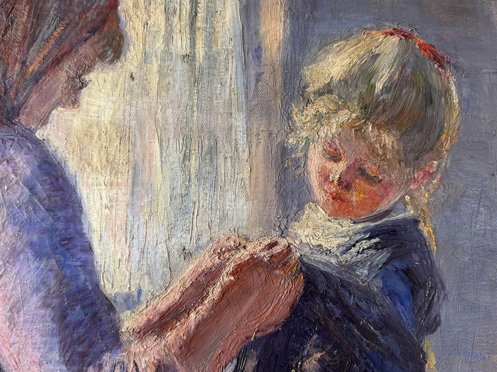 Mother Dressing Daughter Painting - Image 4