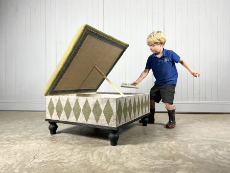 Green Harlequin Footstool